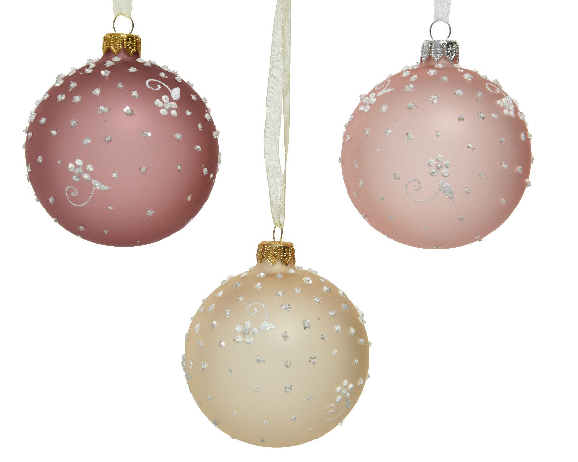 Bola de navidad de cristal dots and roses