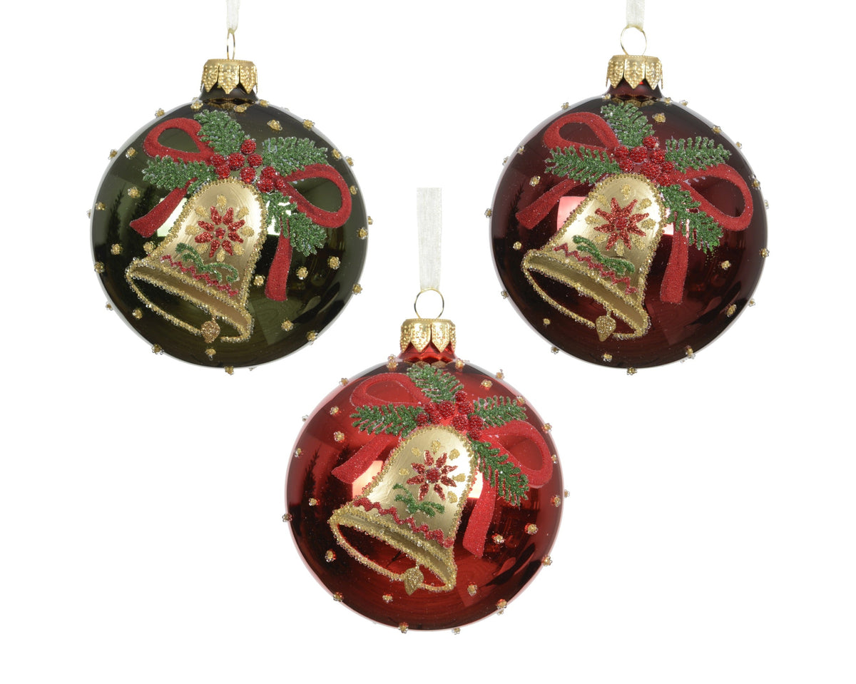 050939-Adorno navideño de cristal con forma de campana 8 cm-navidad-envio-canarias