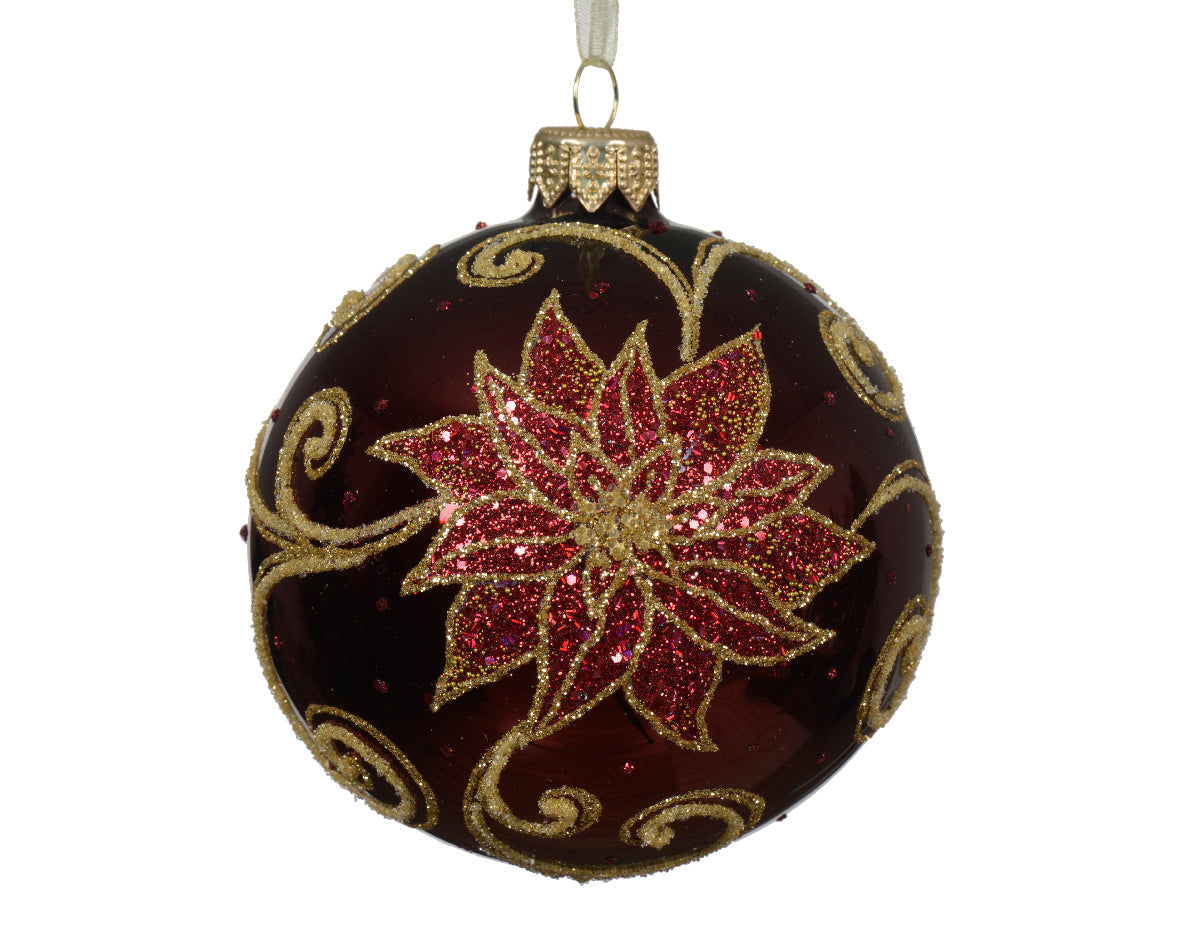 Bola de navidad de vidrio en rojo adornos de cristal