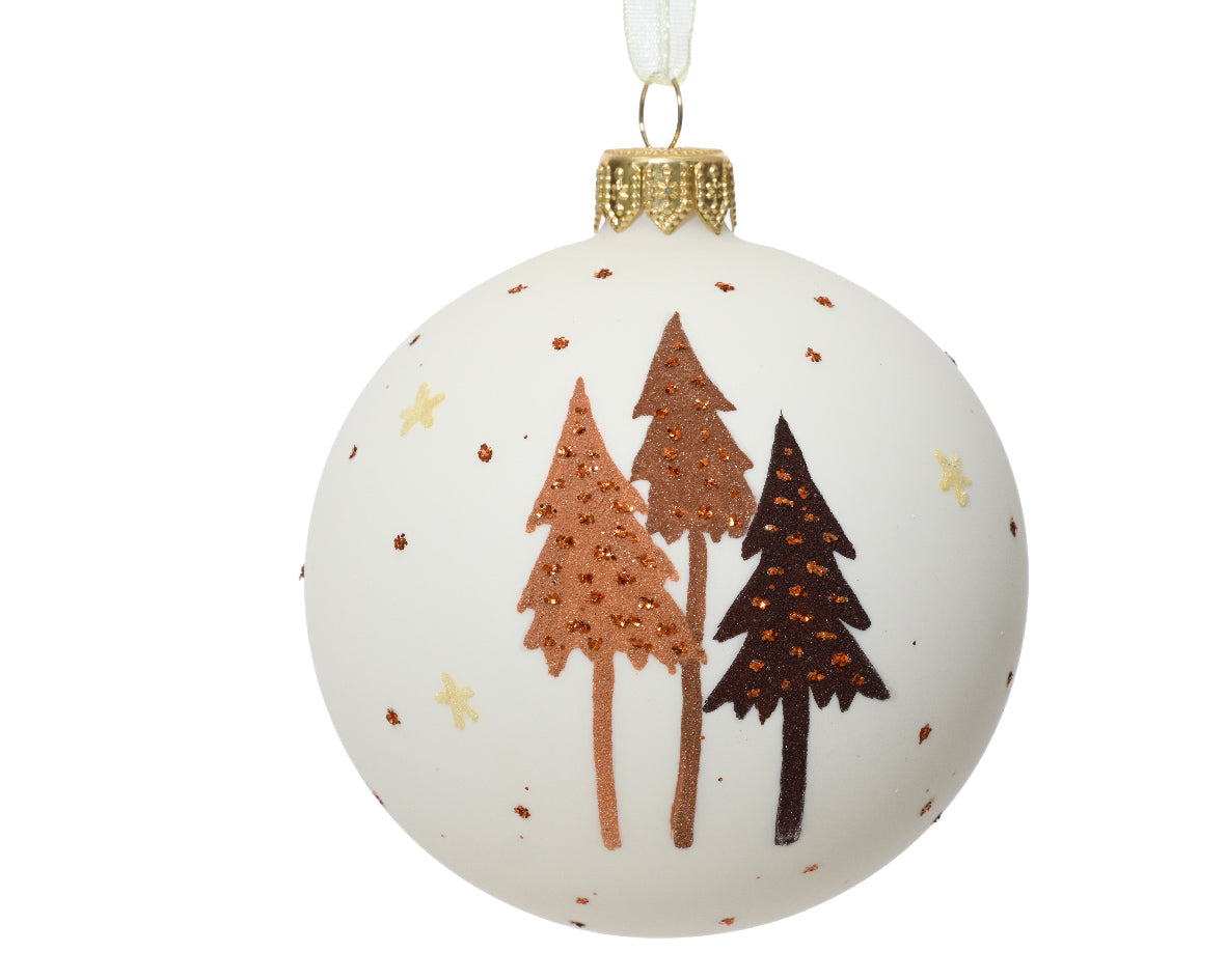 Bola de cristal mate con forma de árbol largo dia 8cm