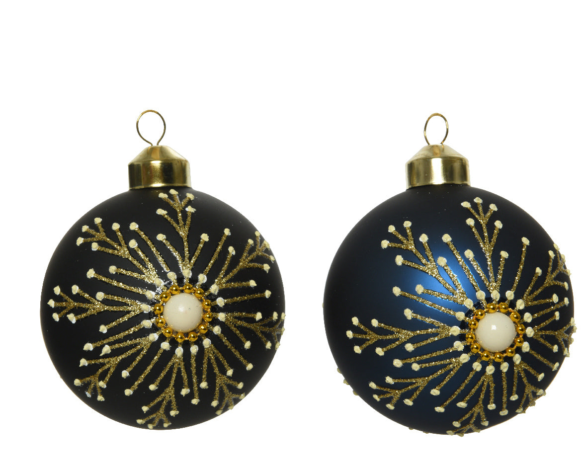 Bola de navidad de cristal con purpurina snowflake