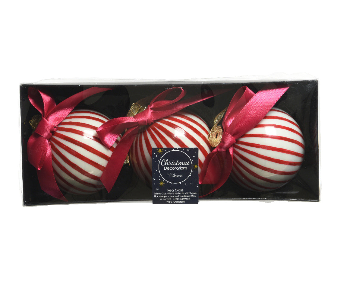 Bola de navidad de cristal red satin bow  rojo