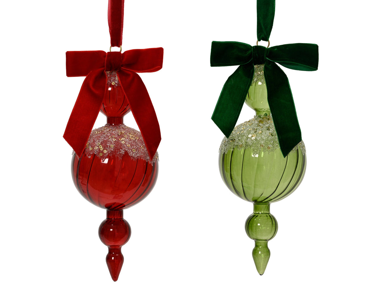 061838-Adorno de cristal en forma de gota de 9 cm-navidad-envio-canarias