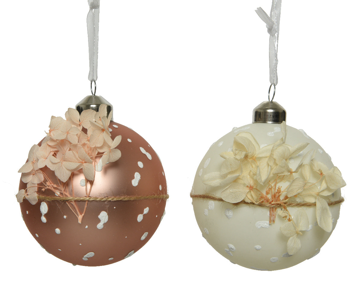 Bola de navidad de cristal de flor