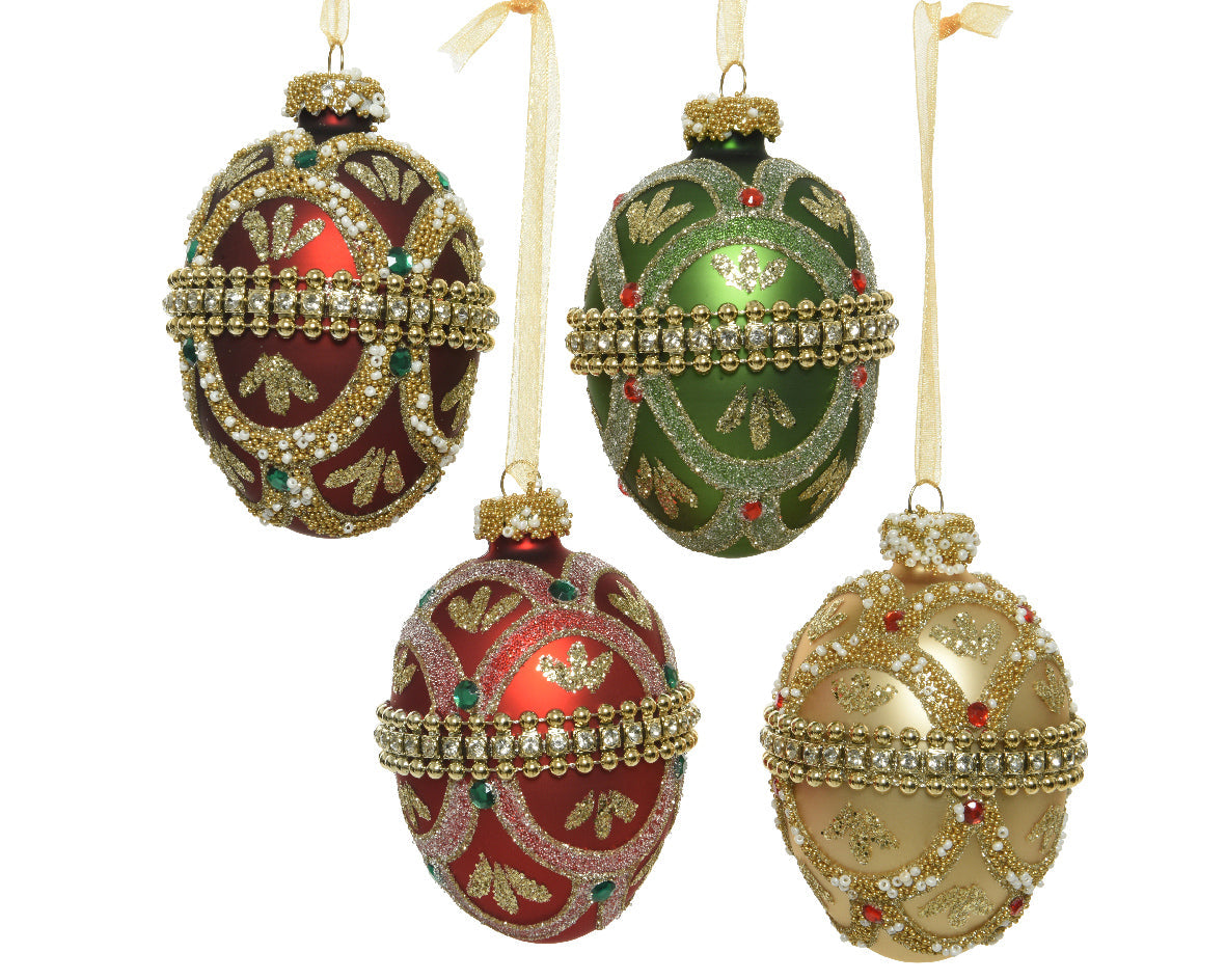 Ornamento de navidad huevos de navidad de 8cm