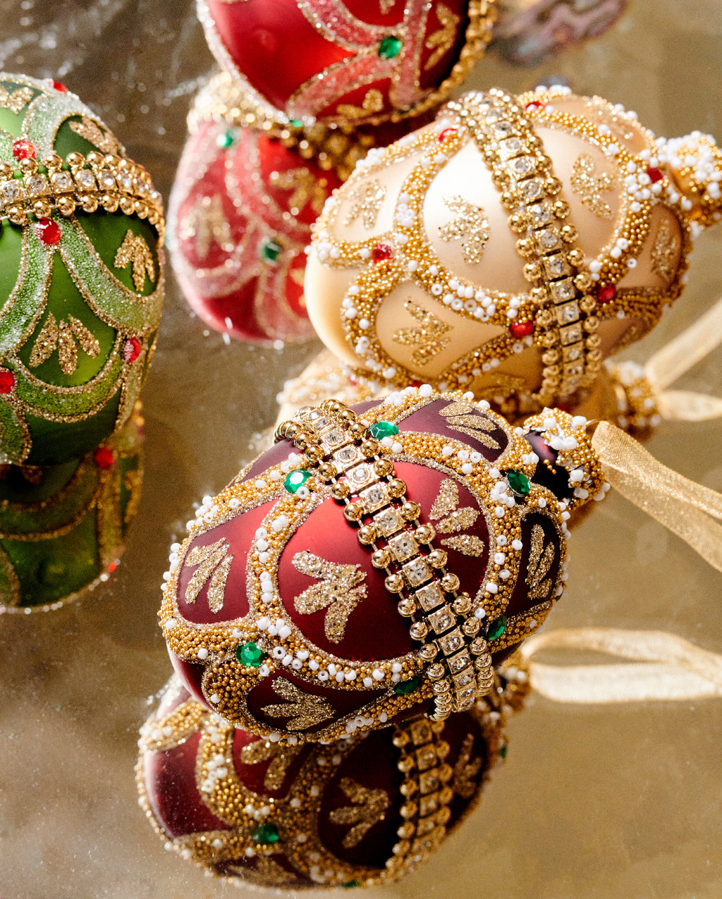 Ornamento de navidad huevos de navidad de 8cm