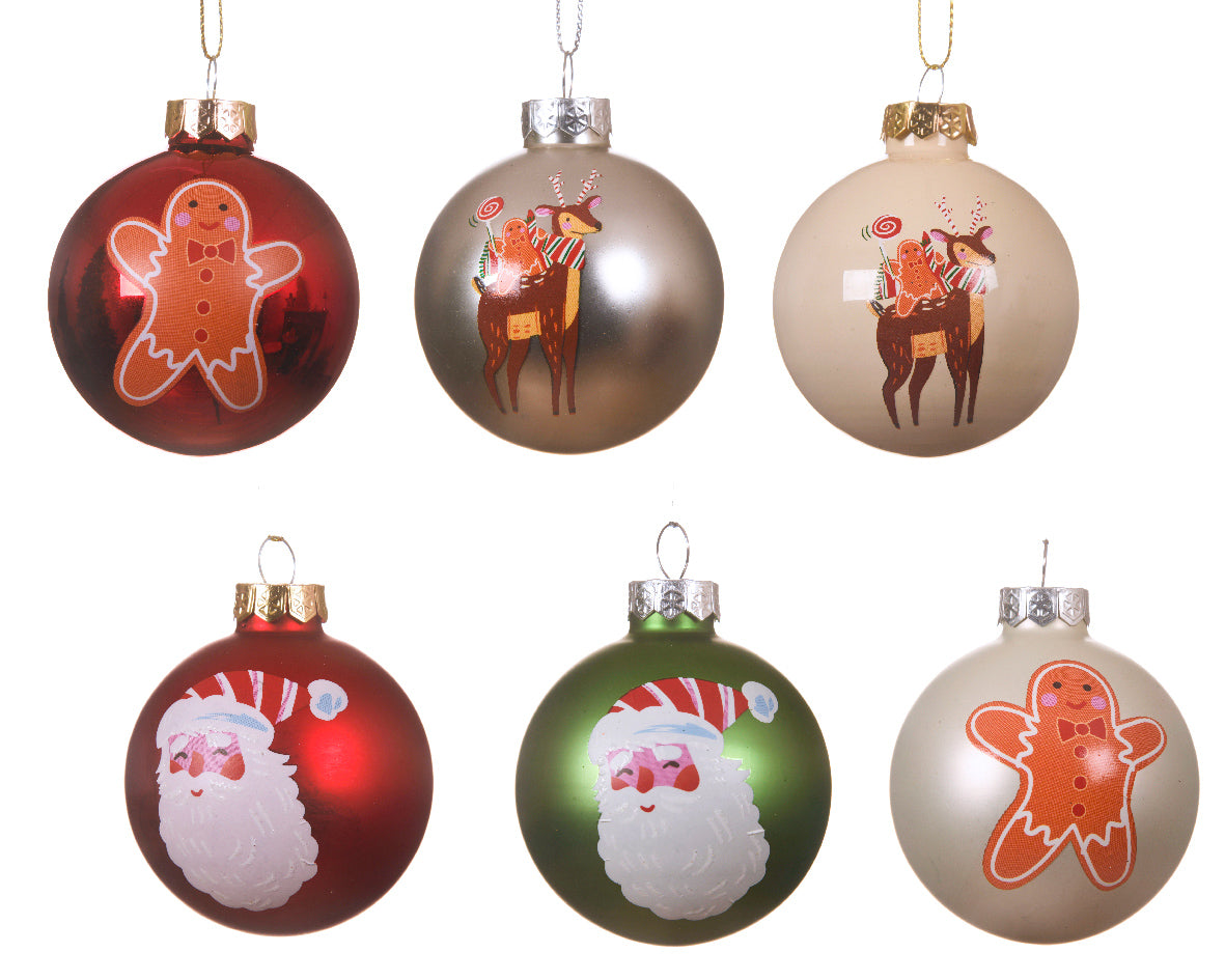 Bola de navidad de cristal deer santa