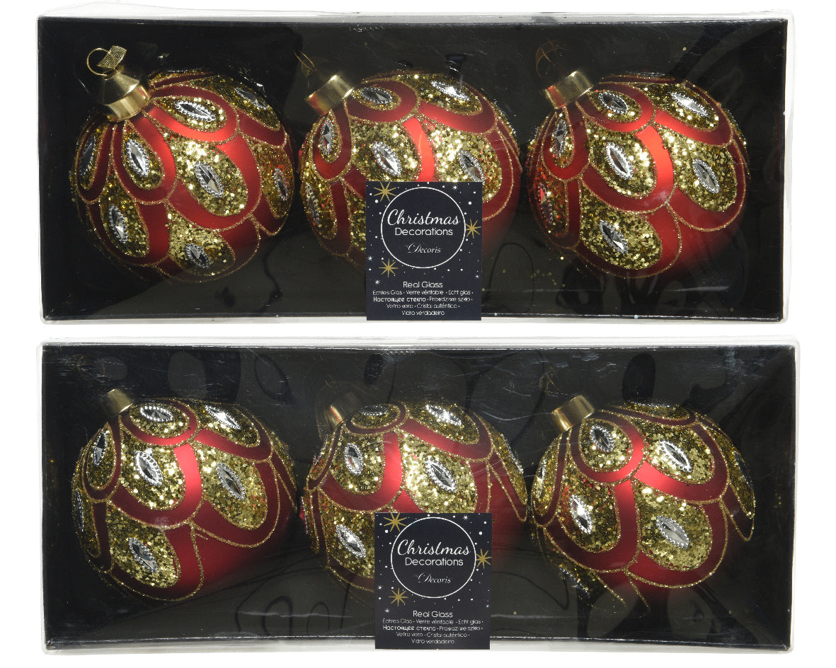Bola de navidad de cristal diamond  y lentejuelas
