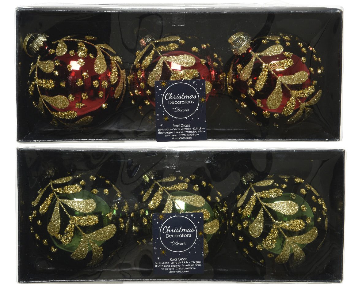 Bola de navidad de hojas de cuentas de cristal