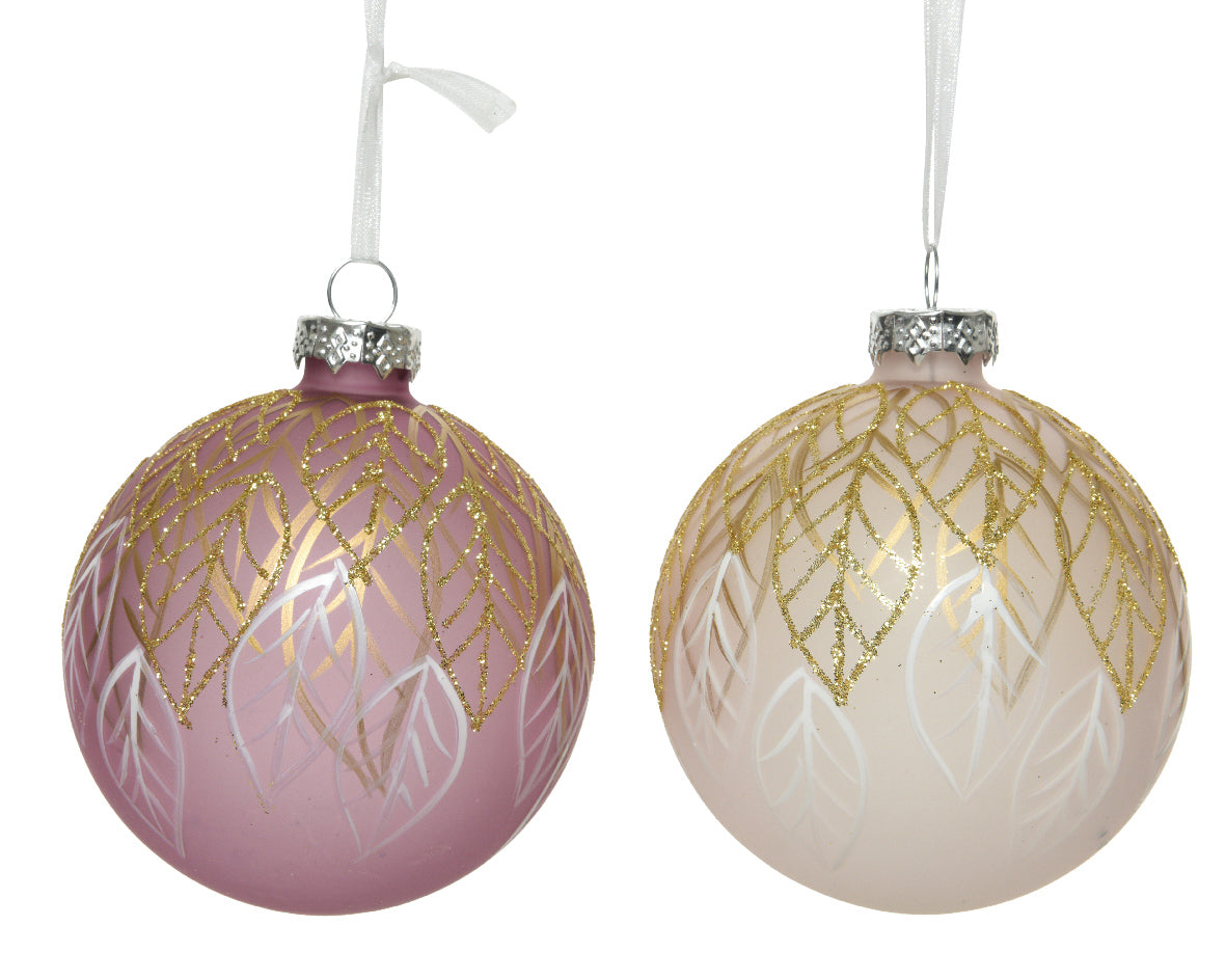 Bola de navidad de cristal leaf