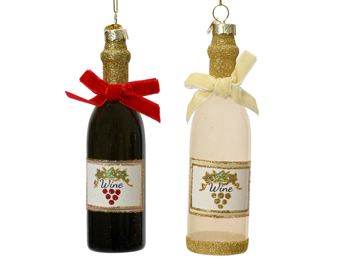 Ornamento de navidad botellas de vino de navidad de 12cm
