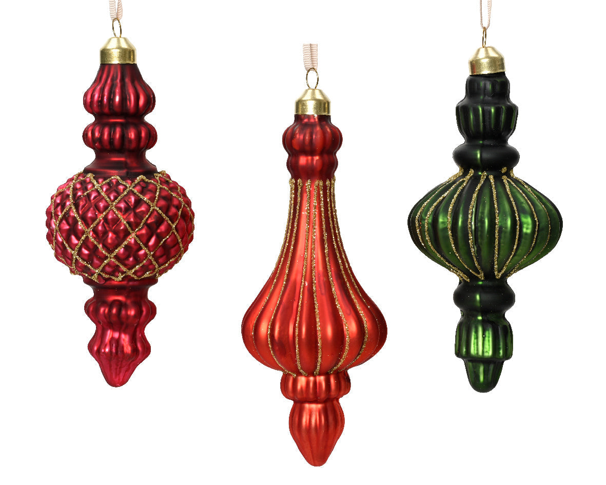 Ornamento de cristal de varios colores y diferentes formas