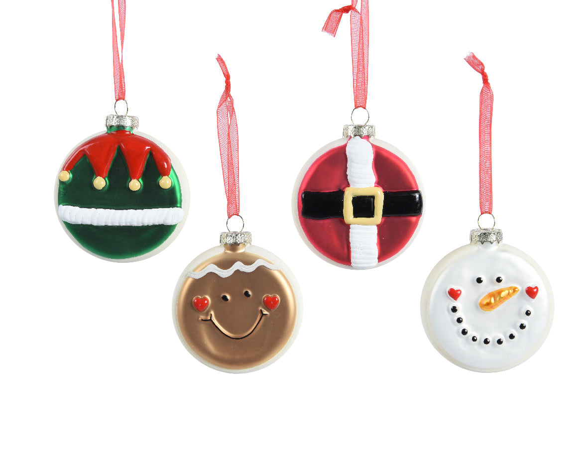 Disco de cristal con detalles navideños de 9cm