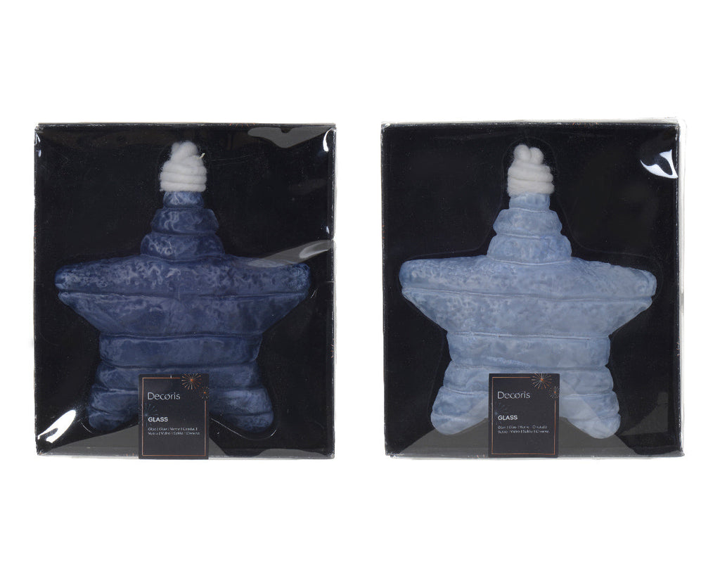 Estrella azul de cristal de 15cm