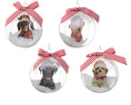 Bolas de navidad con adorno interior de perro
