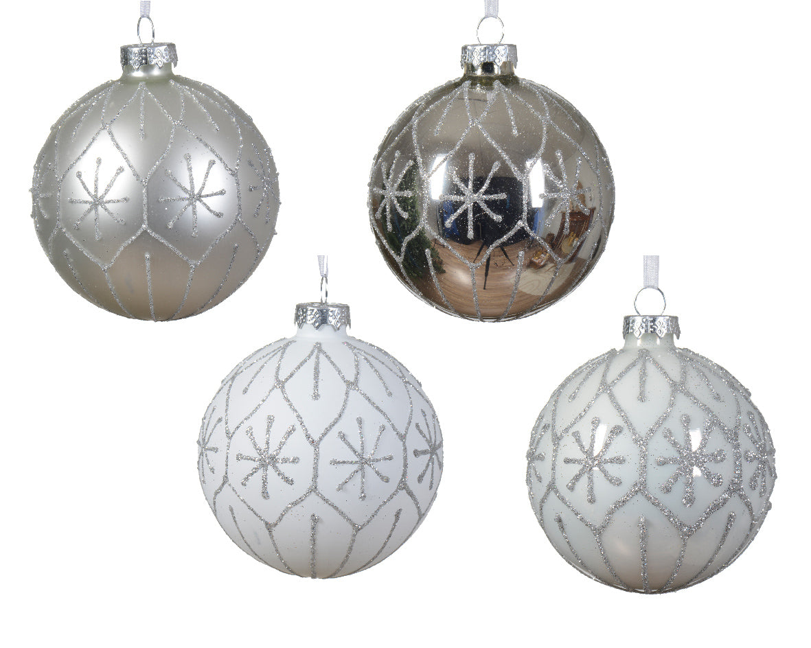 Bola de navidad de cristal decorada