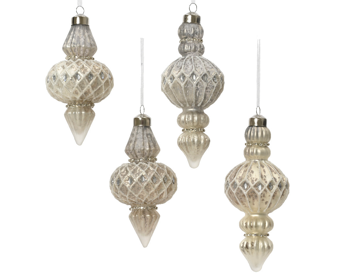 Ornamento blanco de cristal de 16cm