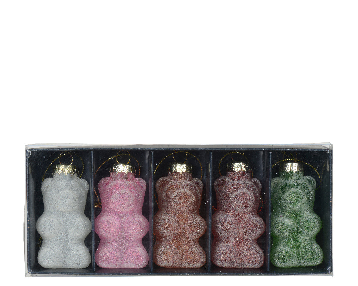 Ornamento de navidad osos de golosina de 8cm