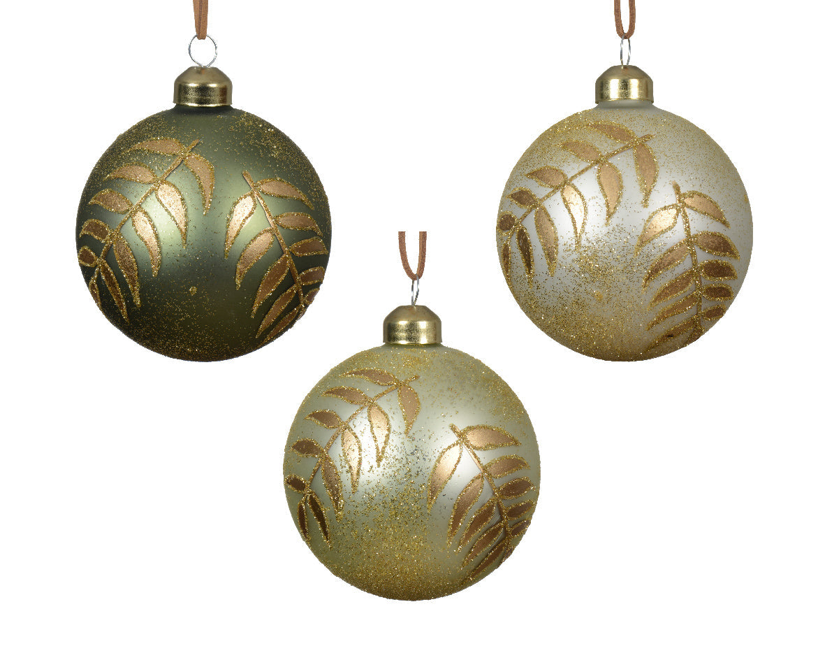 Bola de navidad Verde y Dorado adornos de cristal