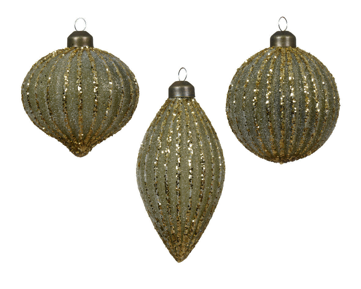 Bola de Navidad verde de vidrio adornos de cristal