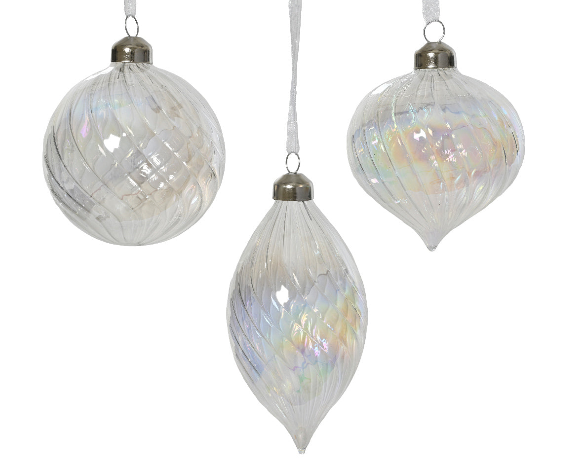 Bola de navidad transparente de vidrio adornos de cristal