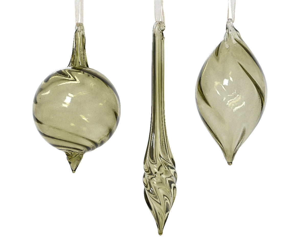 Ornamento de cristal natural de color verde de 13cm