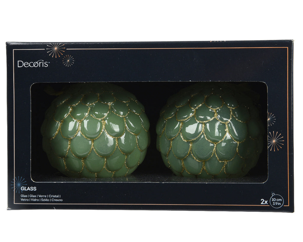 Bola de Navidad verde de vidrio adornos de cristal
