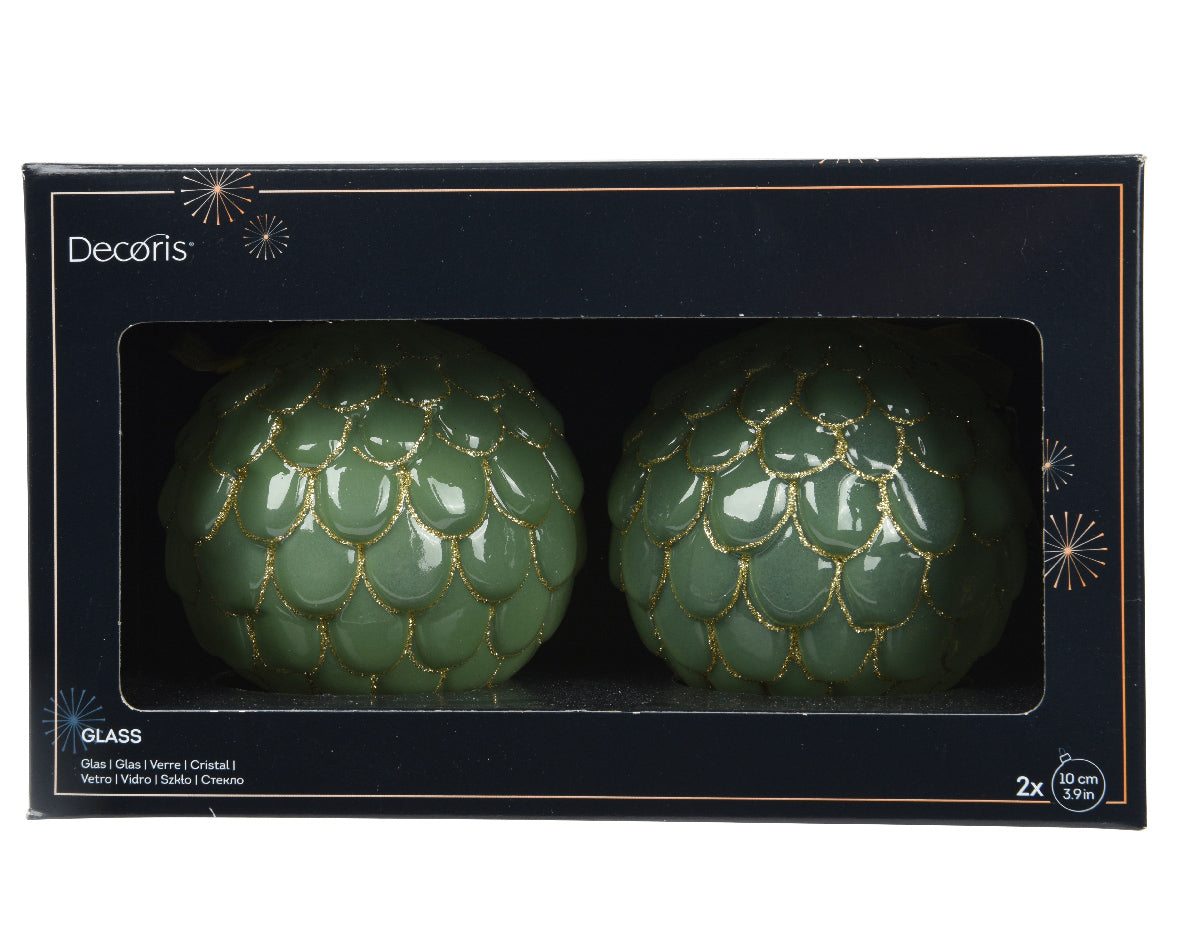 Bola de Navidad verde de vidrio adornos de cristal
