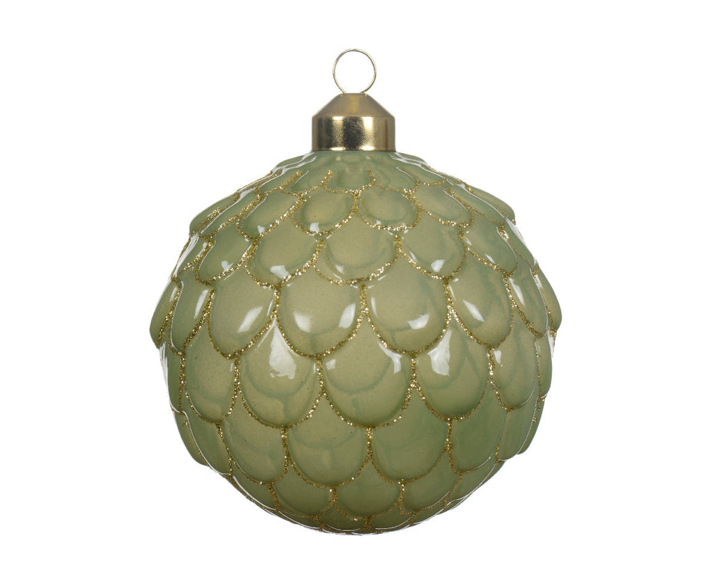 Bola de Navidad verde de vidrio adornos de cristal
