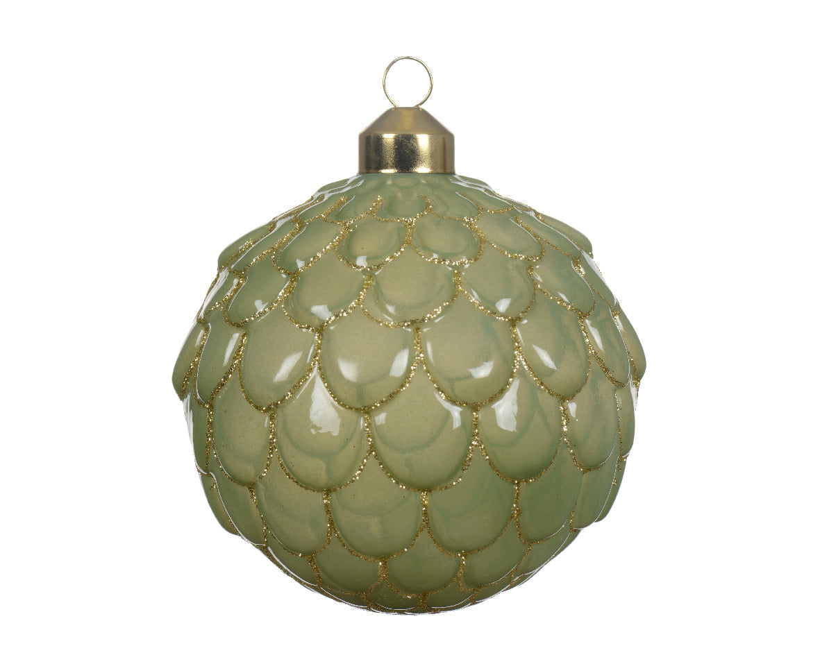 Bola de Navidad verde de vidrio adornos de cristal
