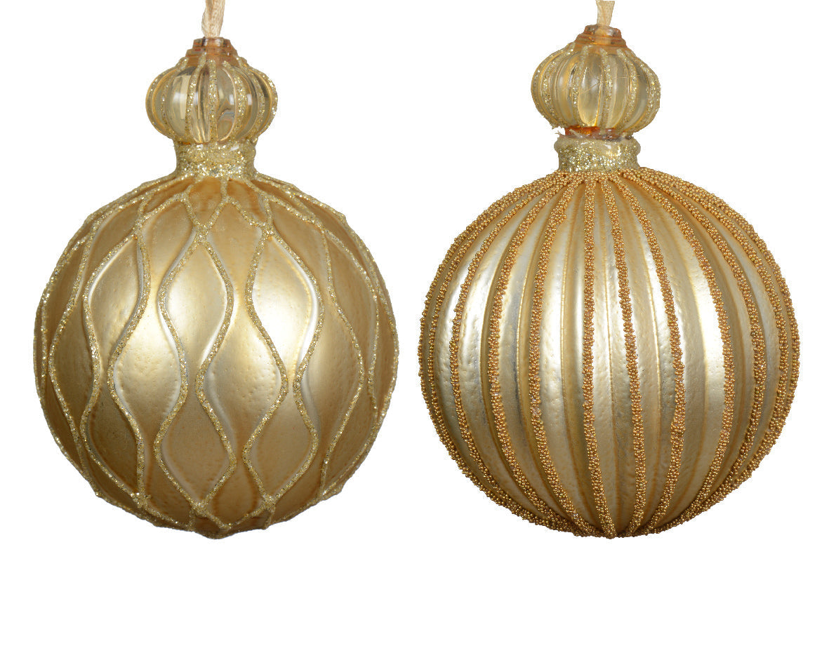 Bola de navidad dorada  de vidrio adornos de cristal 10,5 cm