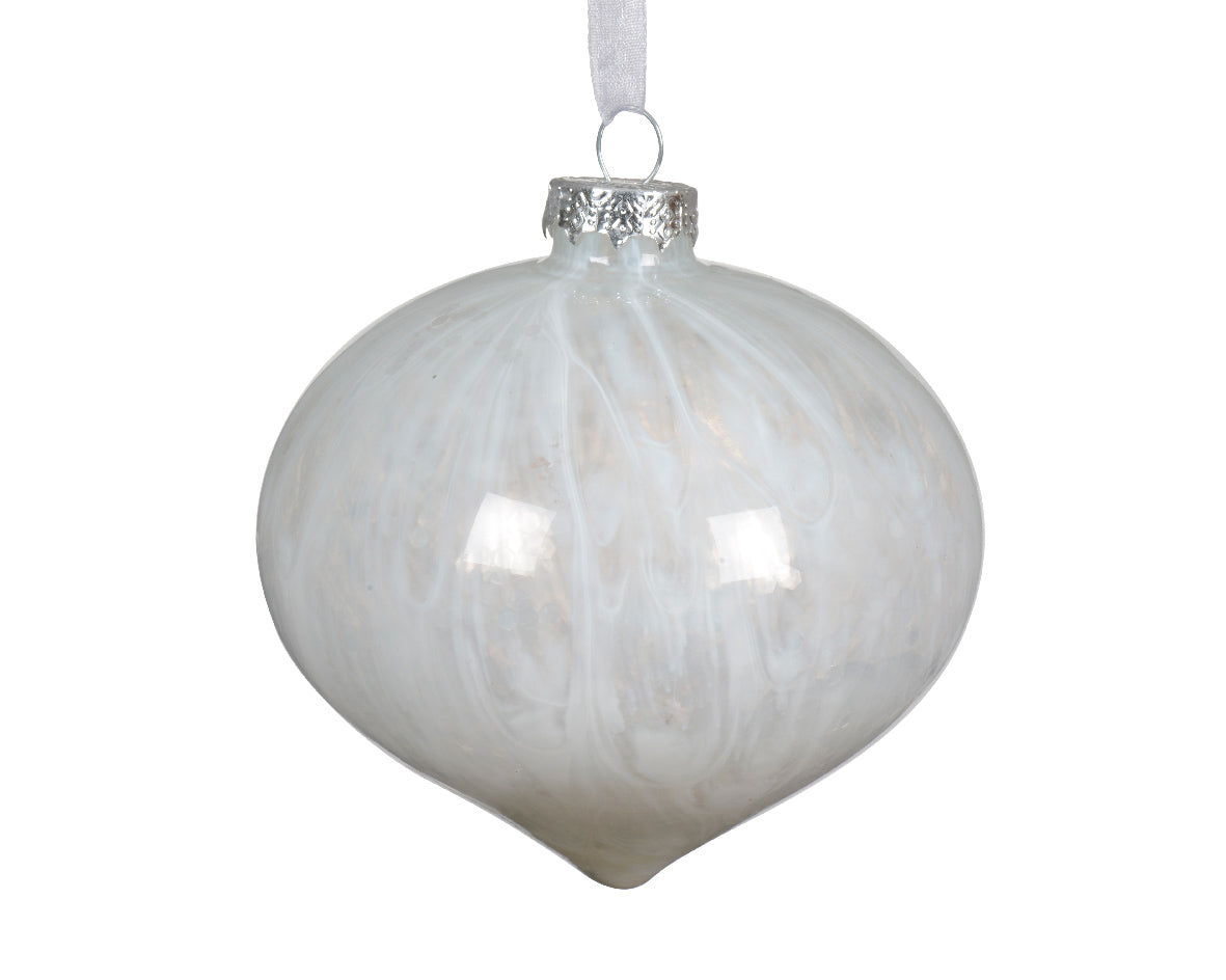 Cebolla de cristal en tono blanco cálido de 10cm