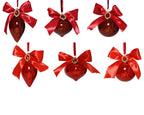 Ornamento de Navidad rojo con lazo de 8cm