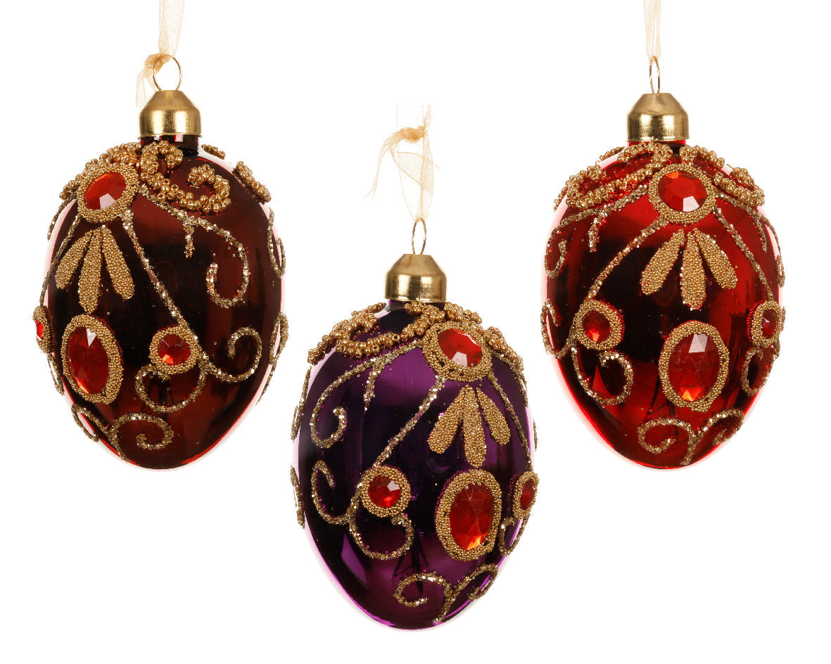 Ornamento de navidad huevos de navidad de 8cm
