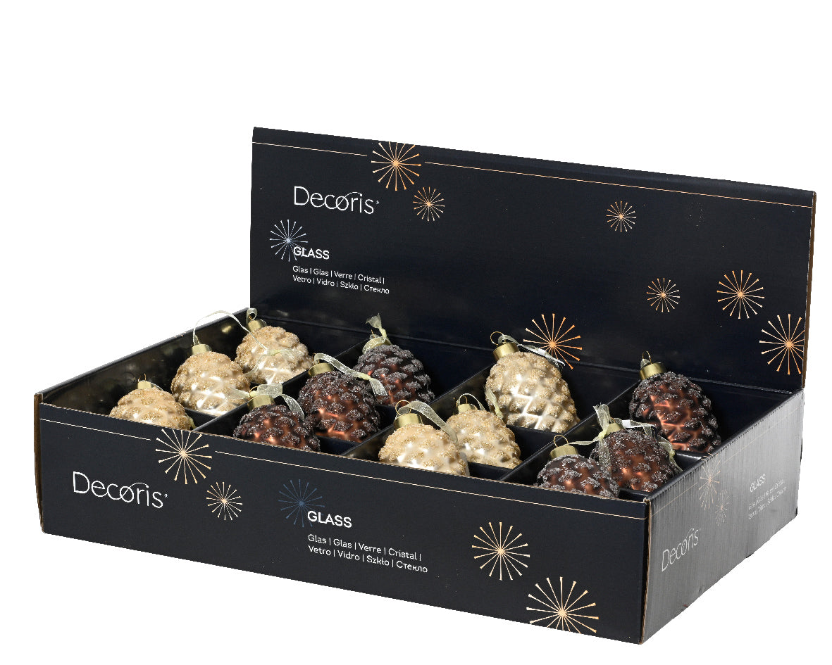 Ornamento de navidad de piñas de 12cm