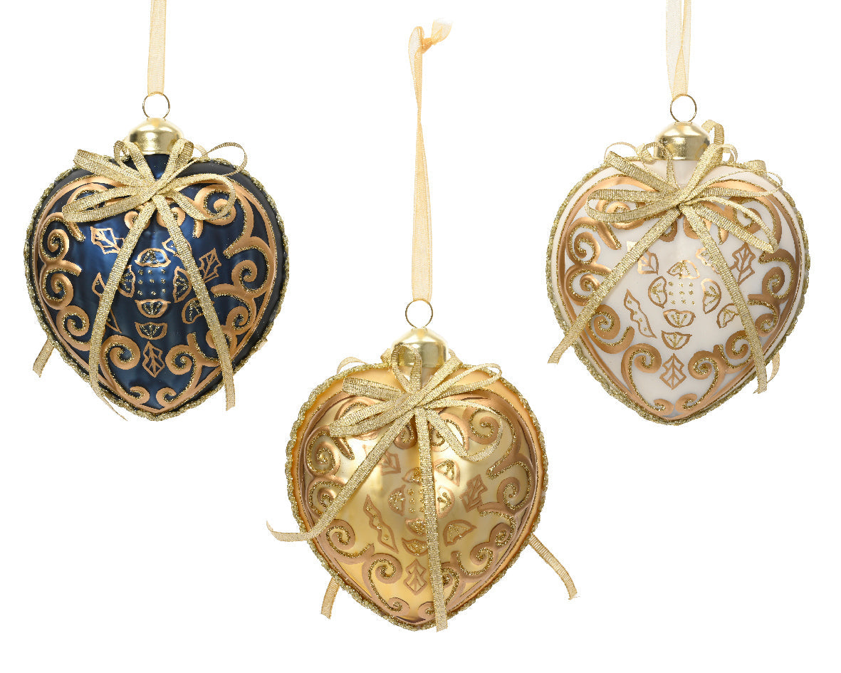 Ornamento de navidad de Corazon de 9cm