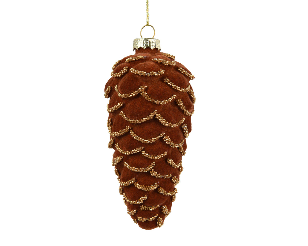 071903-Adorno de cristal con forma de piña naranja 6 cm-navidad-envio-canarias