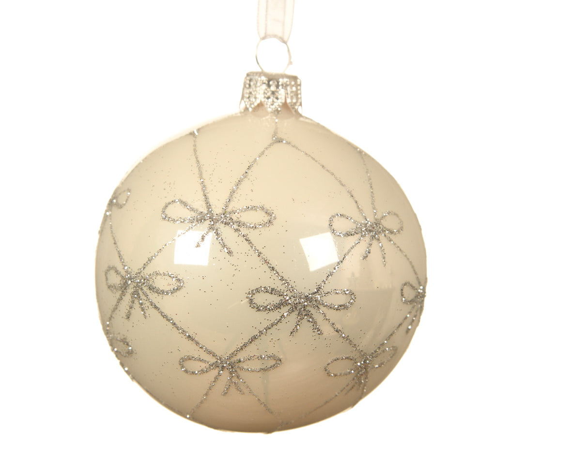 Bola de navidad de cristal de lazos
