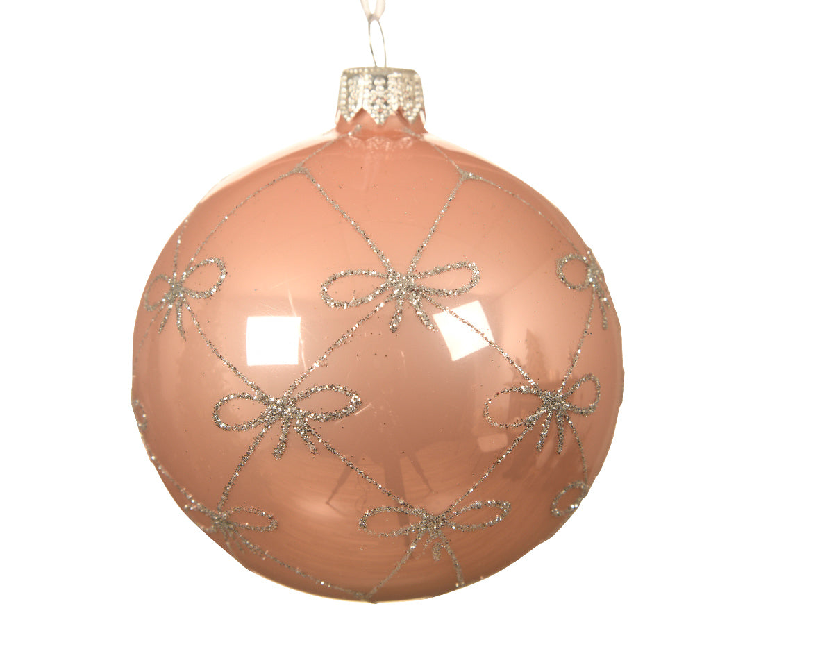 Bola de navidad de cristal de lazos