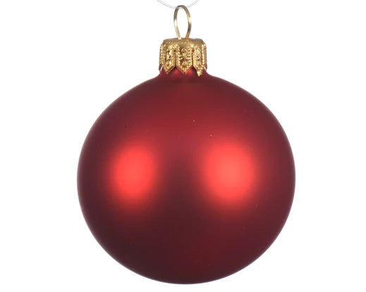 6x Bolas de cristal Rojo Navidad Mate dia8cm