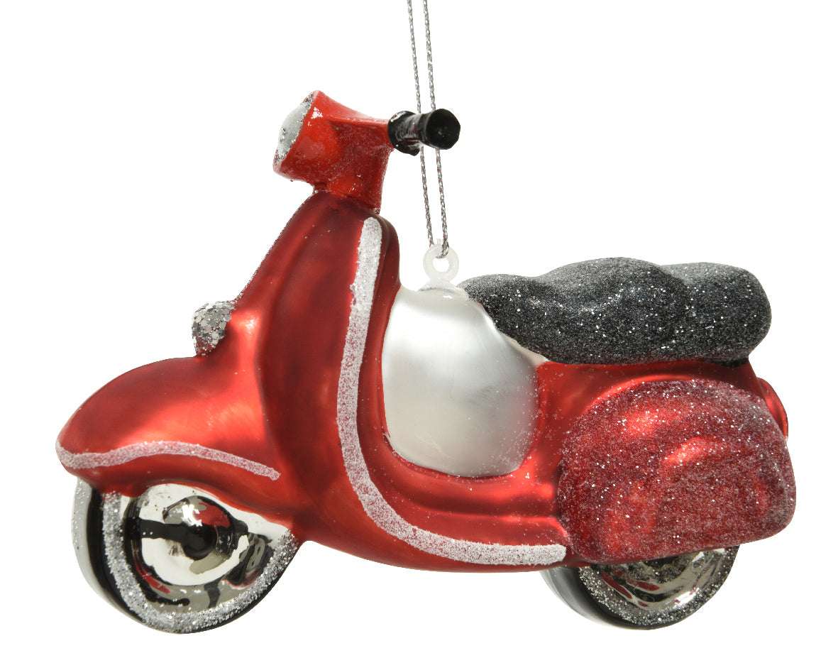 Moto Scooter roja de cristal