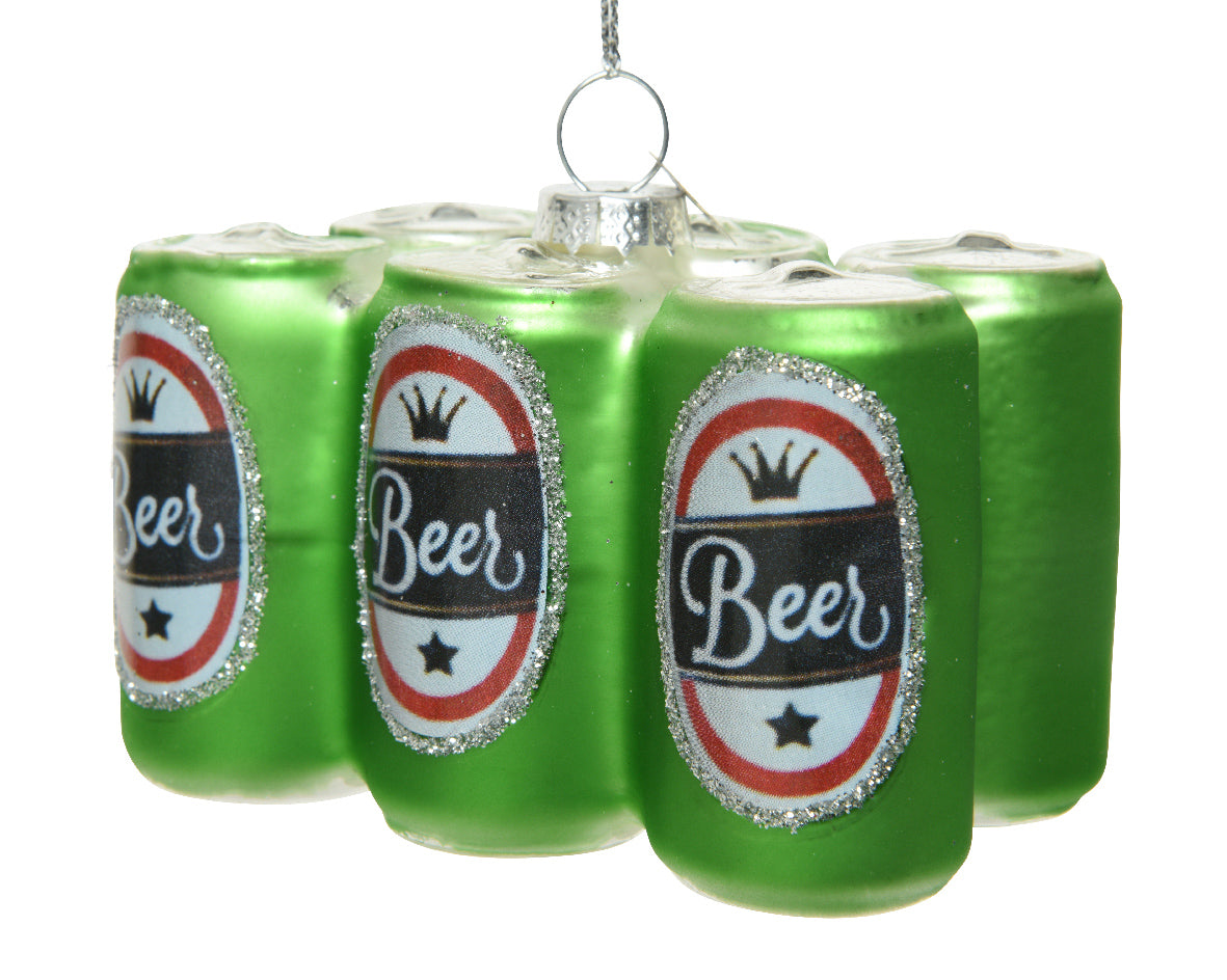 Ornamento de Navidad de sixpack de cervezas de 9cm
