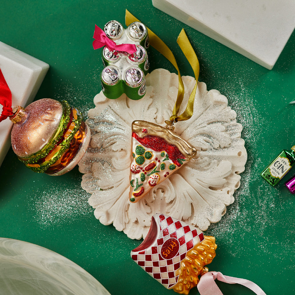 Ornamento de Navidad de hamburguesa de 10cm