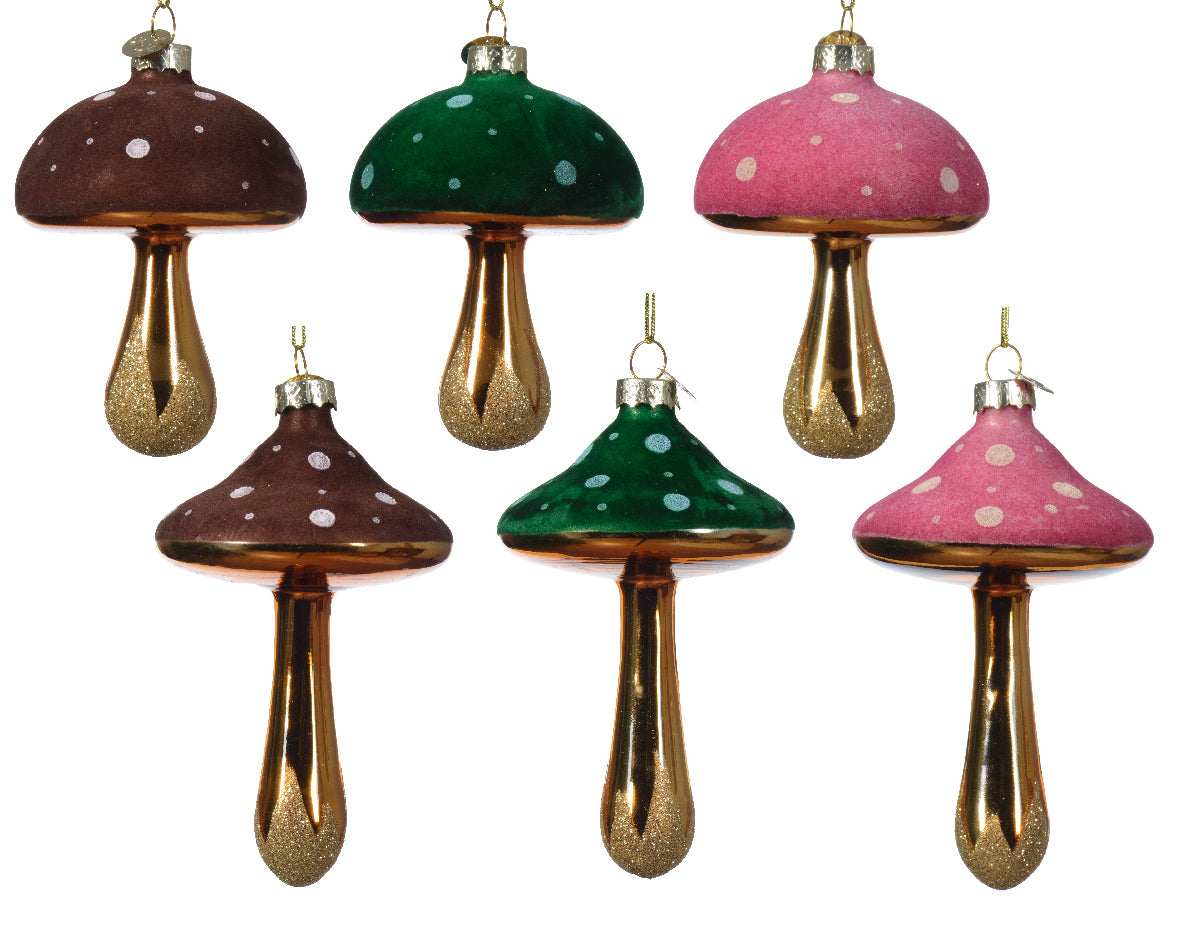Ornamentos de navidad en forma de seta