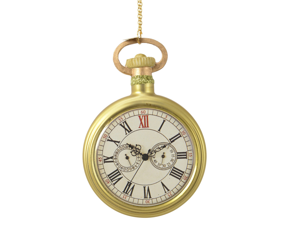 121210-Reloj de cristal con figura color marrón antiguo 8 cm-navidad-envio-canarias