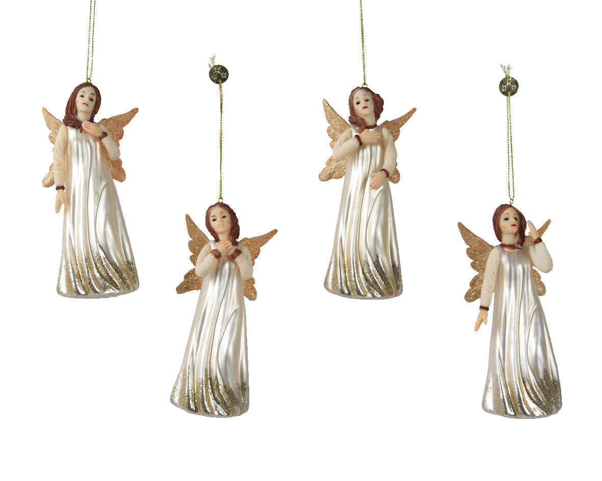 Ángel blanco de cristal de 13cm