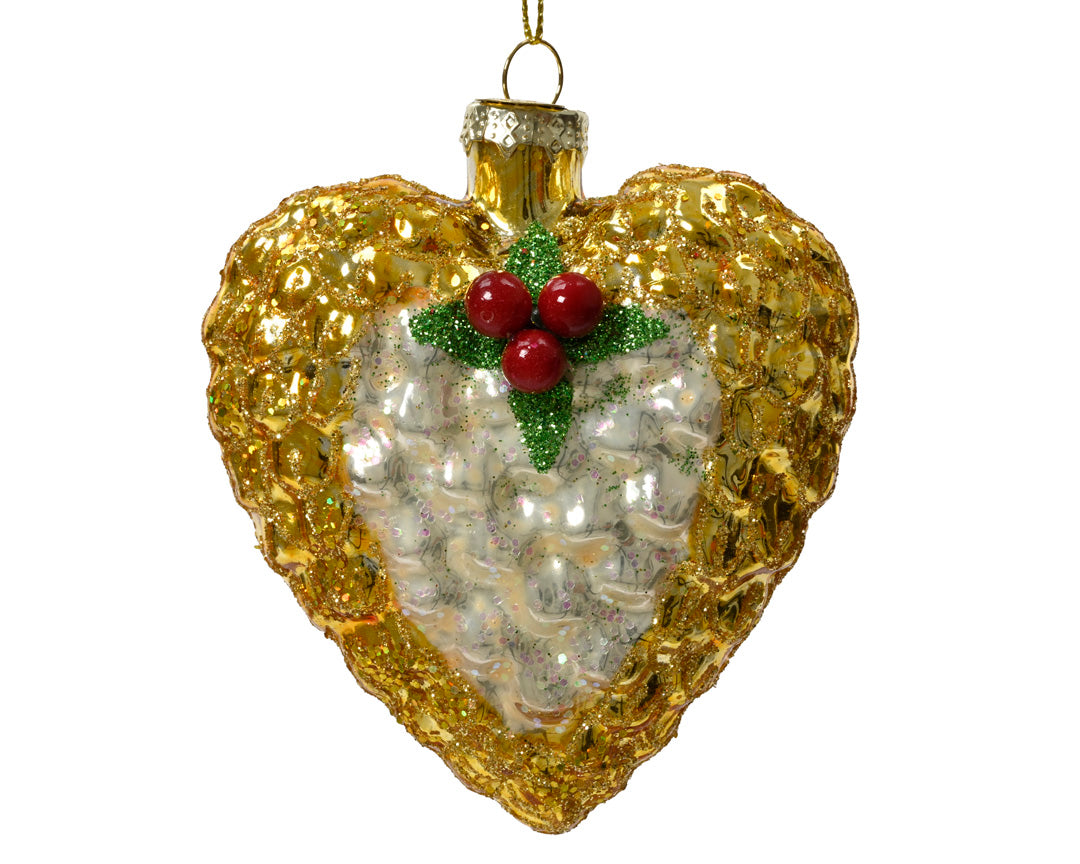 Ornamentos de navidad perla dorado de vidrio  núm. 121306