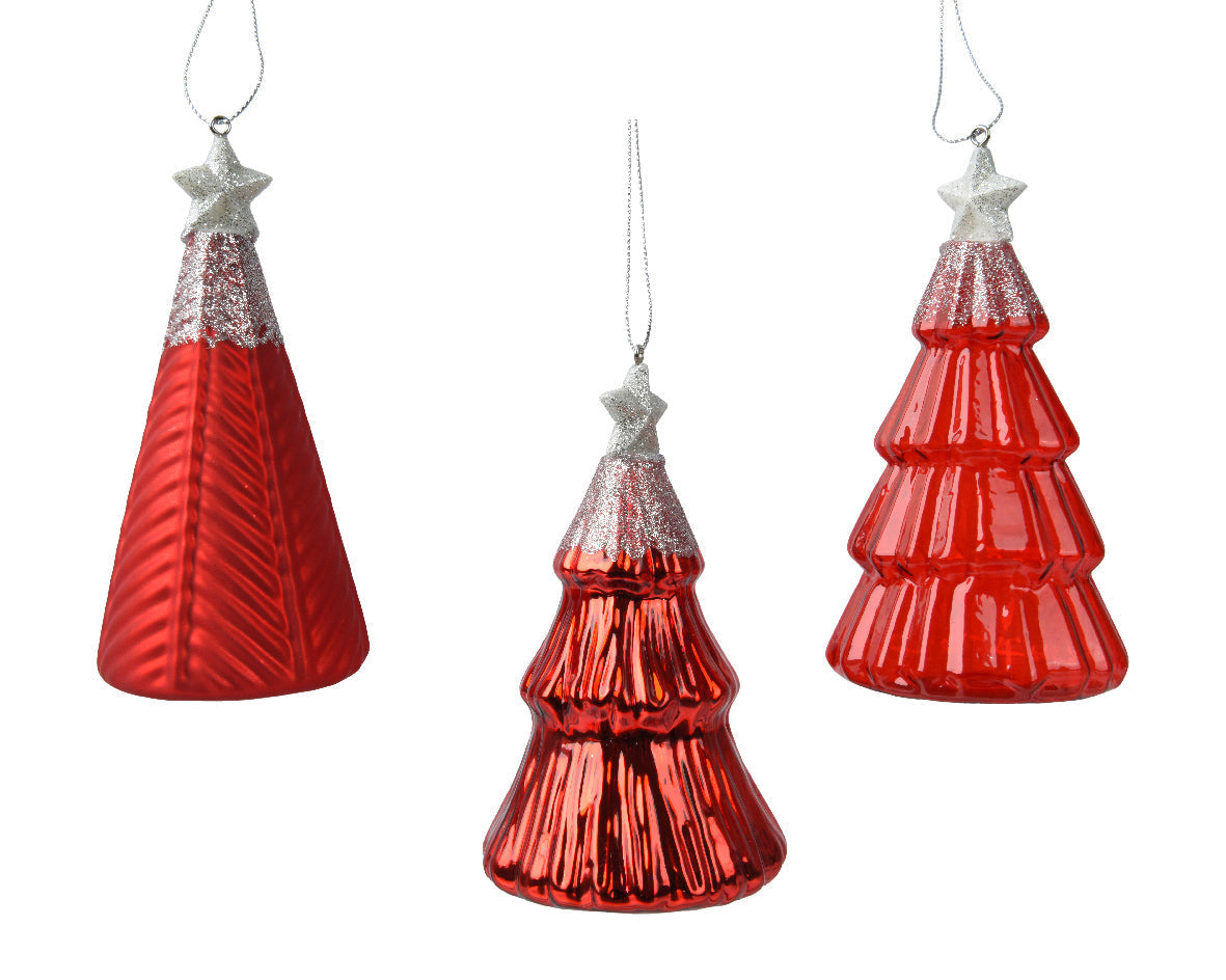 Árbol rojo de cristal de 13cm