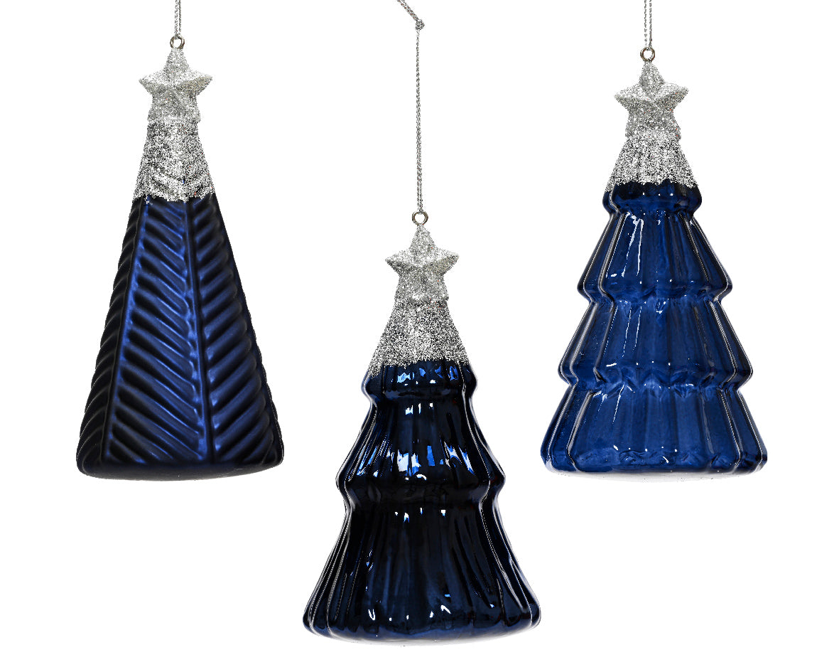 Árbol azul de cristal de 13cm