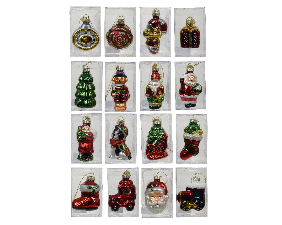 Minibolas de adornos navideños de cristal para colgar en el árbol de colores rojo, verde, blanco, plateado  de cristal 7 cm